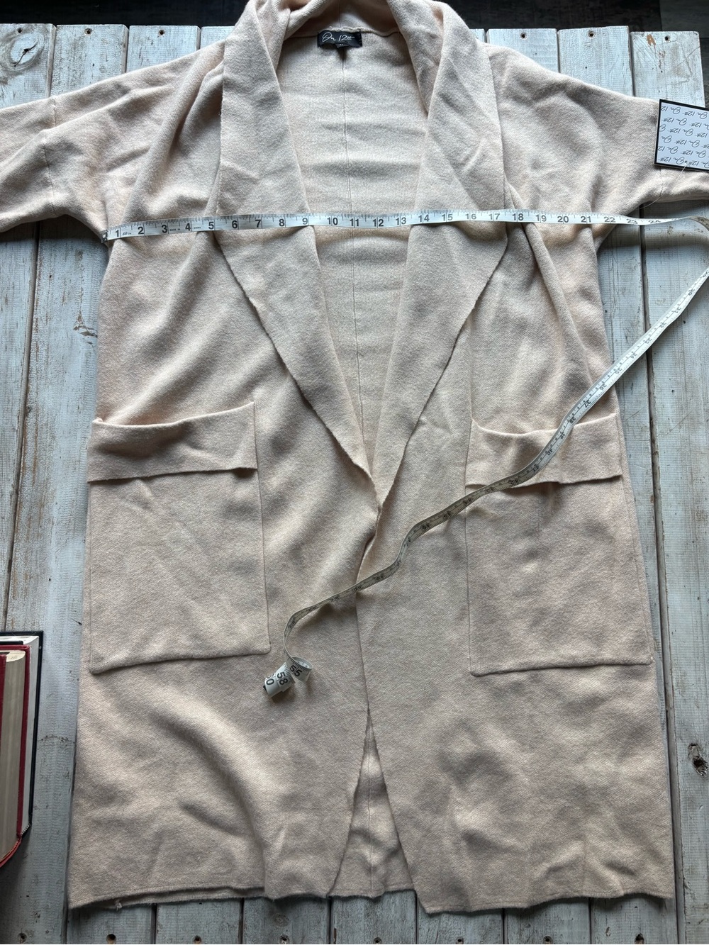 On 12th Tan Open Front Duster Cardigan Coatigan NWT Medium - Picture 4 of 12